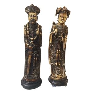 Gold and Black Decorative Figurines
